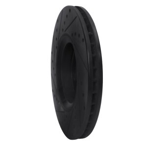 Cadillac BLS Brake Rotor (1) - Front Right - R1 Concepts - Drilled & Slotted - Black - `03-`11